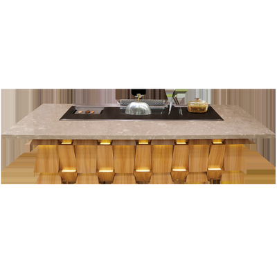 Prostokątny stół grillowy Teppanyaki Ogrzewanie indukcyjne o długości 2400 mm