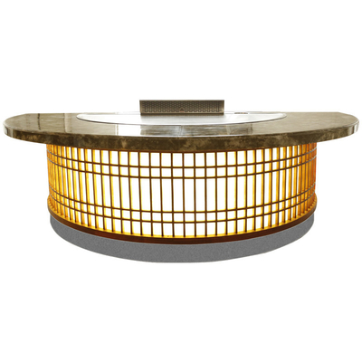 kupować Niestandardowe półkołowe miedziane 7-osobowe grille teppanyaki z luksusowymi mebliami online manufacture