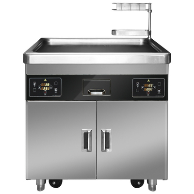 kupować Komercyjna kuchnia Wielofunkcyjny mobilny stół grillowy Teppanyaki z podwójnym piecem online manufacture