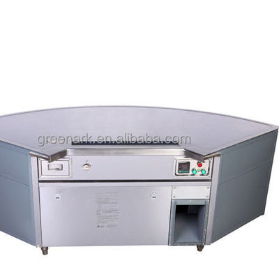 kupować 9 Seats Fan Shape Teppanyaki Grill Table with 20mm Thick Food-Grade Alloy Steel and 380V/8KW Power produkcja online