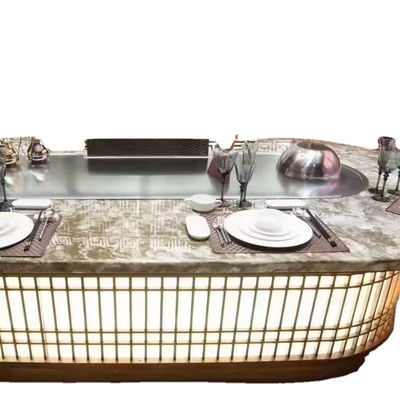 kupować Commercial Teppanyaki Grill with German 304 Stainless Steel and 20 mm Heating Plate in 2200*850*800 mm Size produkcja online