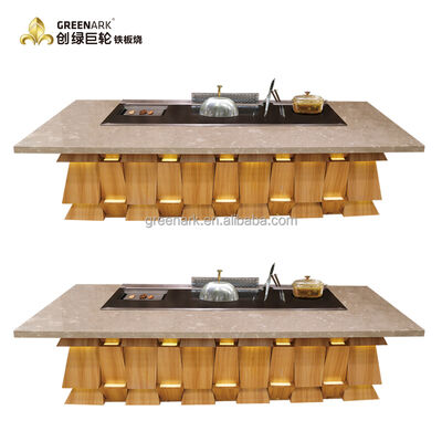 kupować Fan Shape Commercial Electric Hibachi Cooktop Teppanyaki Grill Table with 450*400mm Cook Area and ISO 9001-2008 Certification produkcja online
