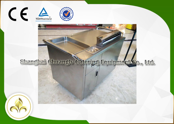 S / S Barbeque Mobile Teppanyaki Grill Outdoor Flat Top Griddle Wysoka wydajność