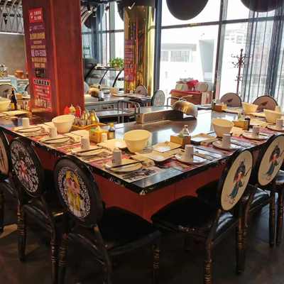 Prostokątny stół do grillowania Teppanyaki ze stali nierdzewnej dla 7-10 osób