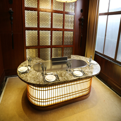 Komercyjny stół do grillowania Teppanyaki 2200x860x800mm o mocy 8000W