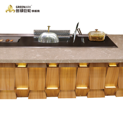 Prostokątny stół grillowy Teppanyaki Ogrzewanie indukcyjne o długości 2400 mm